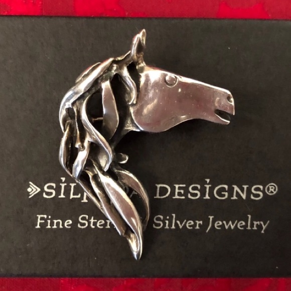 Vintage Silpada Sterling Silver Horse Head Equestrian Pin and Pendant I0653 - Picture 5 of 11